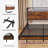 Platform Bed Frame With 2 Tier Storage Headboard, Built-In Charging Station & Led Lighting-1156722035