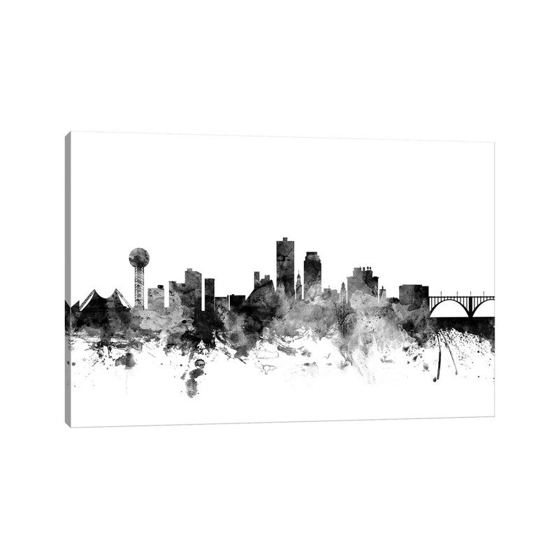Knoxville, Tennessee In Black & White by Michael Tompsett - Wrapped Canvas Gallery-Wrapped Canvas Giclée
