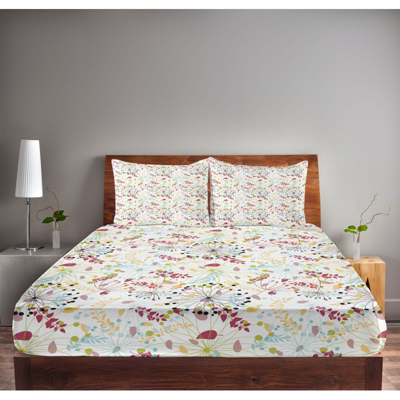 Microfiber Sheet Set, Twin Sheet Set with Fitted Sheet, Purple Floral