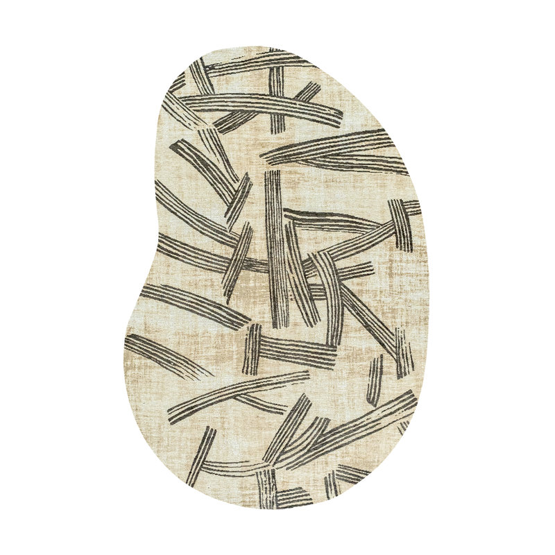 Meditation Kanji Slate Recycled P.E.T Area Rug, Rectangle 235 x 340 cm
