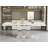 Faux Marble Dining Table Set, 62.99"-94.5" Extendable Dining Table & Blue Tufted Velvet Chairs, Modern Mirrored Kitchen Dining Room Table and Chairs Set-1226213792-1226213820