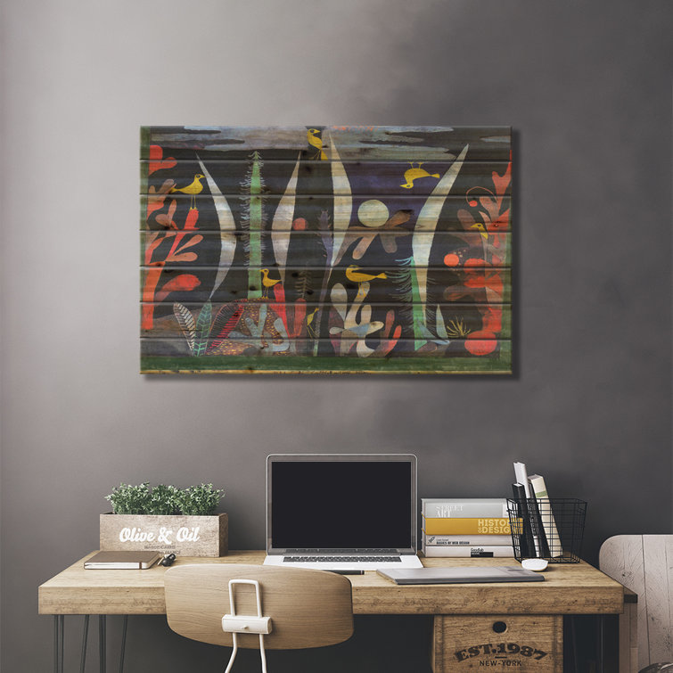 Red Barrel Studio® Landscape With Yellow Birds On Wood by Paul Klee ...