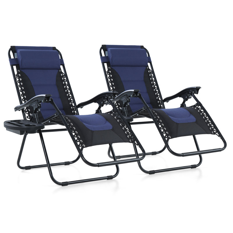 Chaise inclinable zéro gravité avec coussin, Bleu