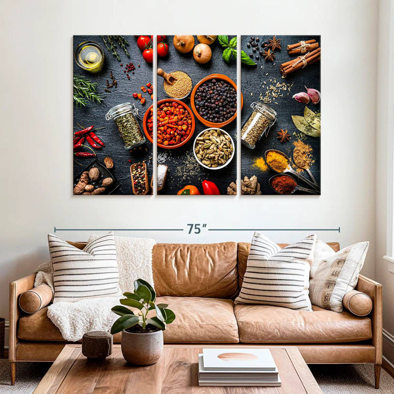 Yarlin Rustic Kitchen Ingredients, 42" H x 65" W