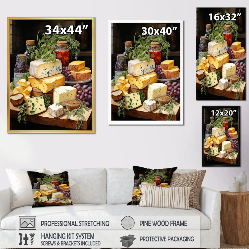 Plateau à fromage Santalaris II, Encadrement doré, H 40 po x l 30 po x P 1,5 po