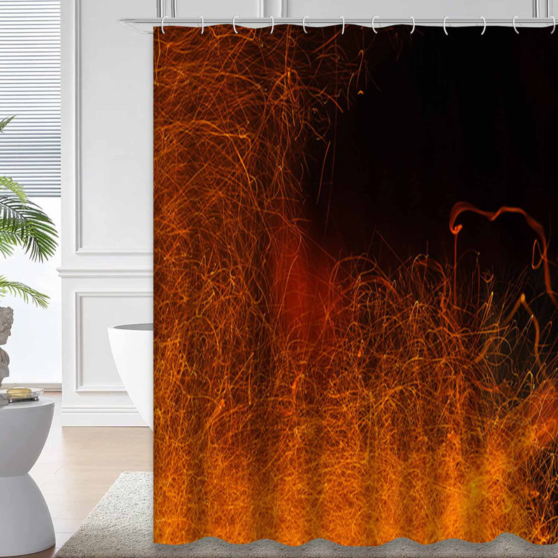 Rideau de douche rouge orangé rouge vif Sparks Fire, L 72 po x l 72 po