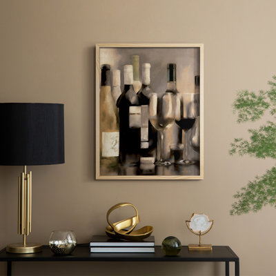 Wine Shelf I Framed Print - Solid Wood