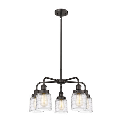 Lustre en verre à 5 lumières Bell