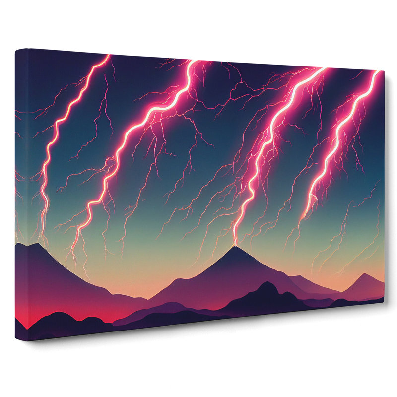 Magical Lightning Storm - Wrapped Canvas, 35cm H x 50cm W x 3cm D