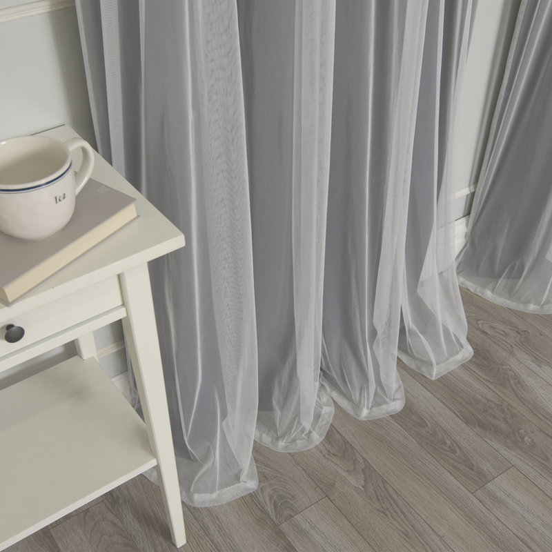 Panneau coulissant en polyester Natascha, l 52" x L 84", Gris foncé