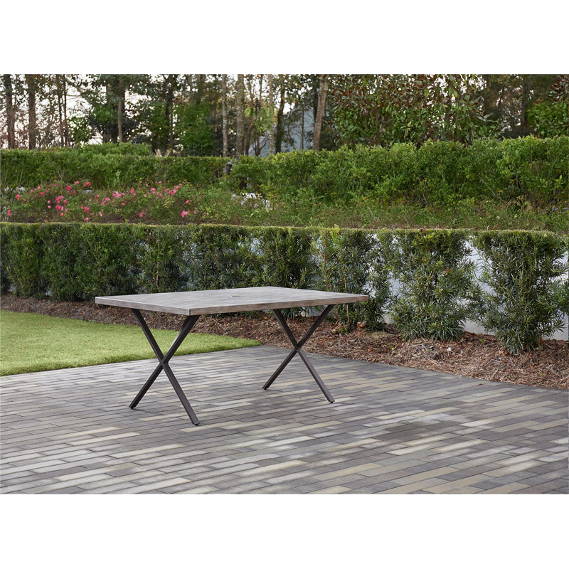Fikes 4 - Person Metal Patio Dining Set with Rectangular Table