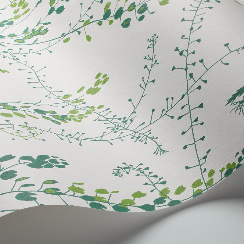 Boråstapeter Bladranker Wallpaper, Green/White
