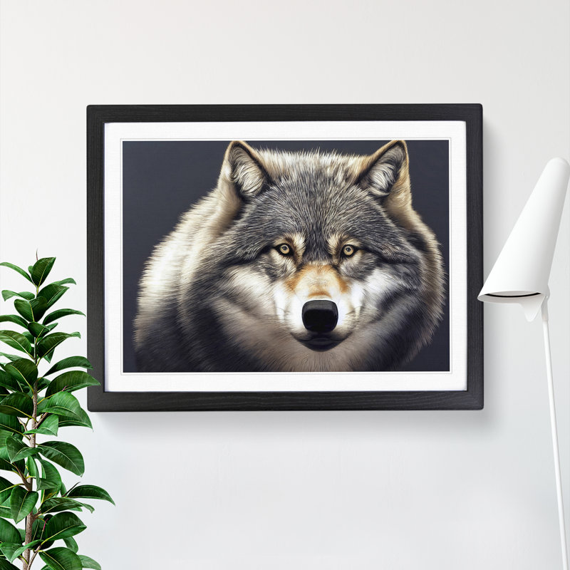 Inspirational Wolf - Framed Print, Black Framed, 46cm H x 64cm W x 2cm D