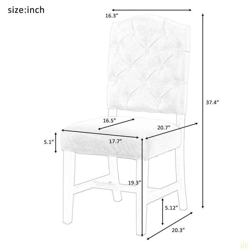 Ensemble de chaises de salle à manger de style rétro avec 4 chaises rembourrées, Blanc cassé, Blanc