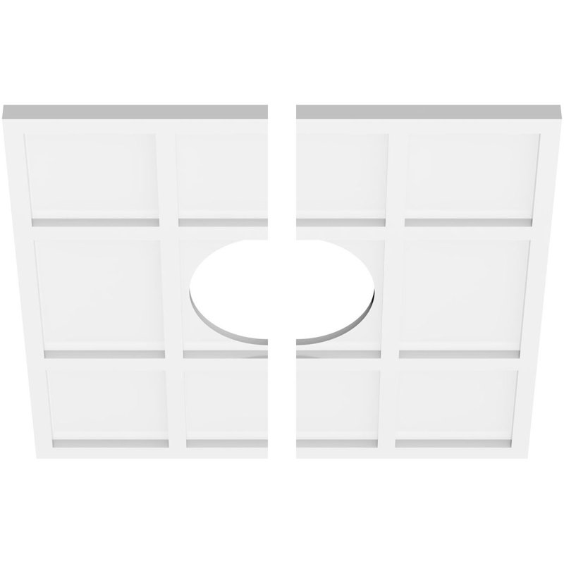 22"OD x 7"ID x 7 1/2"C x 1"P Rubik Architectural Grade PVC Contemporary Ceiling Medallion, Two Piece, 22" H x 22" W x 1" D