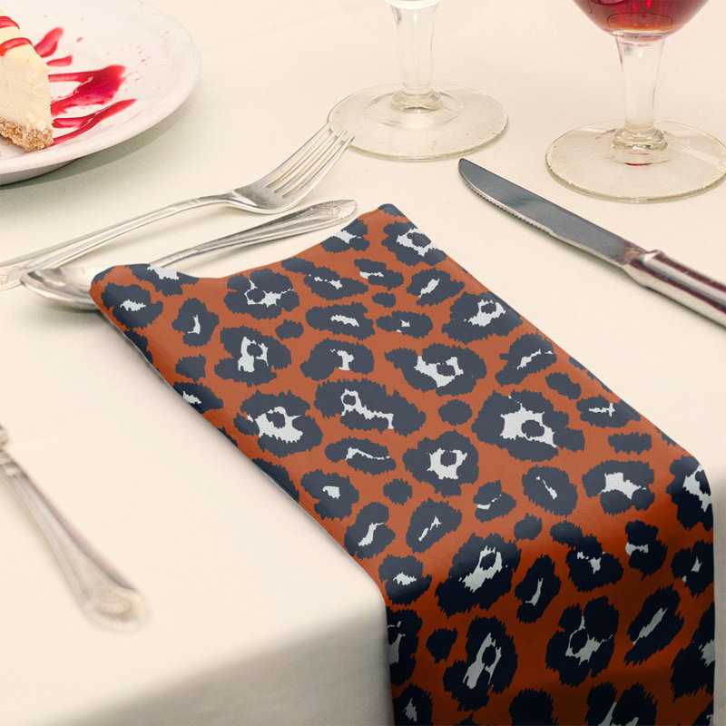 Serviette de table en coton Chicago, Orange/Blanc, 22 po x 22 po