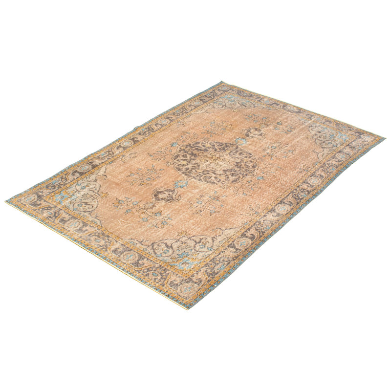 Tapis unique en laine brun clair 5 pi 11 po x 9 pi 6 po One Age of a Kind Leoine