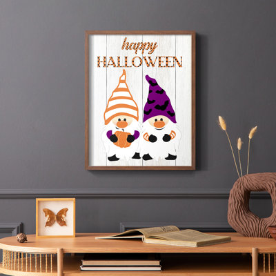 Halloween Gnomes Framed Print - Solid Wood