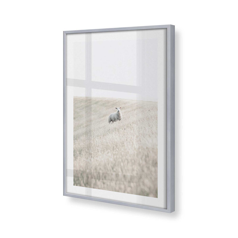 Serene Sheep Pasture, Cadre en chrome poli, H 37,25 po x l 25,25 po x P 1,25 po