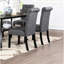 Charcoal Fabric Back Dining Chairs Of 2, Transitional Style With Foam Cushion And Rolled Top Finish Upholstery Mat Pad Cover