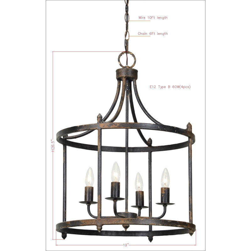 Mavis 4 - Light Dimmable Drum Chandelier