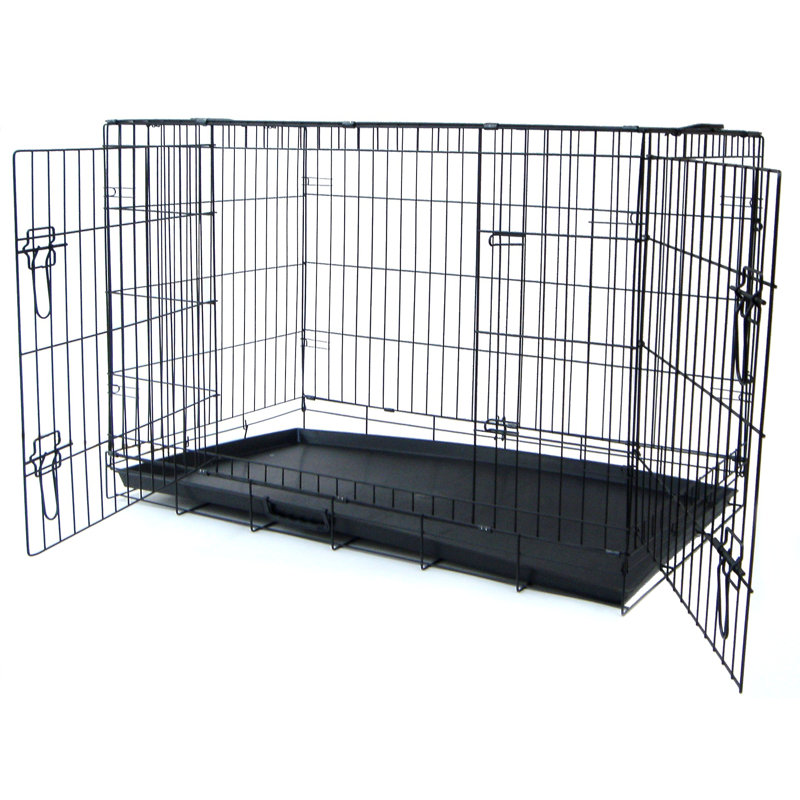 Caisse pour animaux à double porte pour animaux lourds, Moyen (H 21 po x l 19 po x P 30 po)