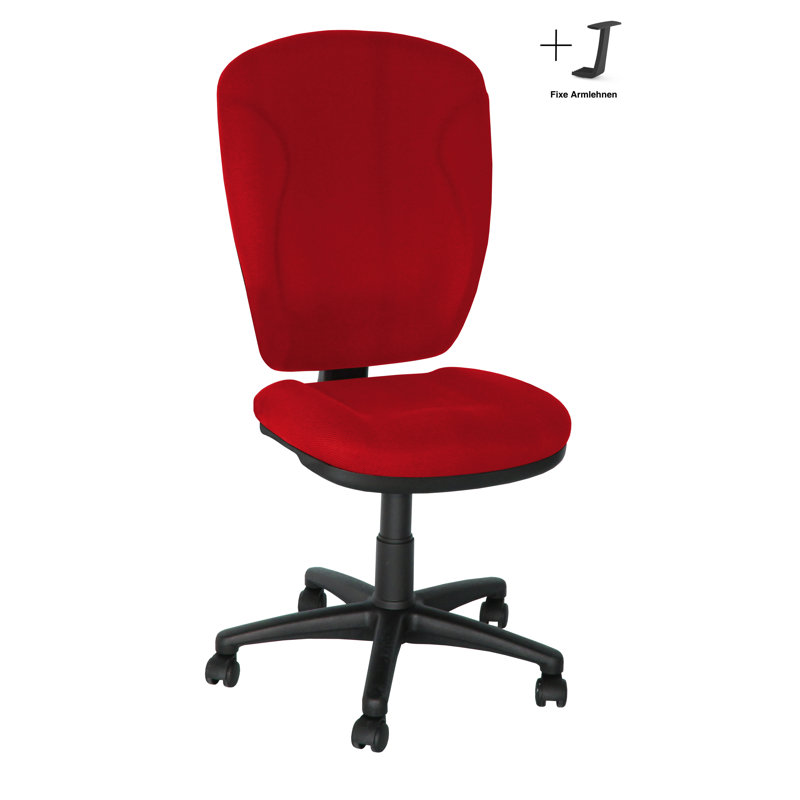 Office Chair, No armrests, Red