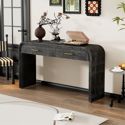 Unique Retro Silhouette Console Table With Open Style, Two Top Drawers For Entrance, Dinning Room, Living Room