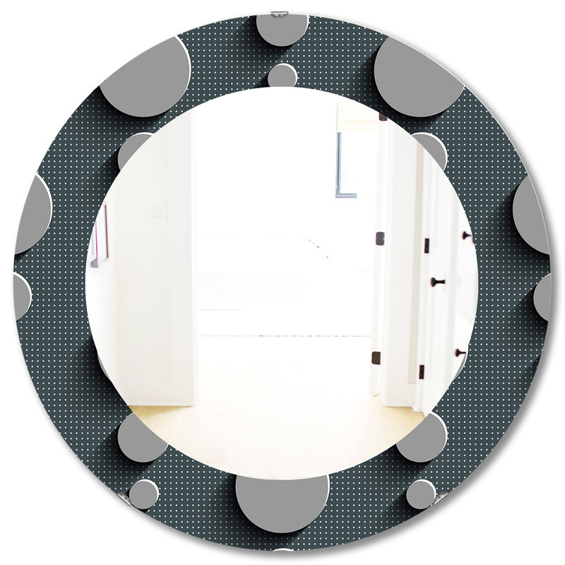 Miroir à cercles, H 31,5 po x l po