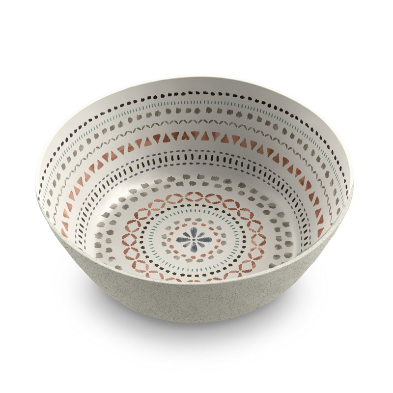 Desert Mandala Planta Low Bowl - Beige - 7.4"
