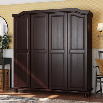 Kyle 100% Solid Wood 4-door Wardrobe Armoire