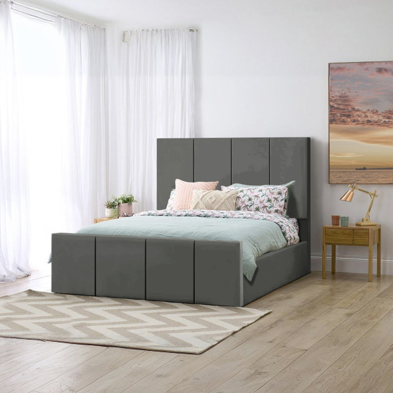 Bigyan Upholstered Ottoman Storage Bed, Asphalt, Super King (6')