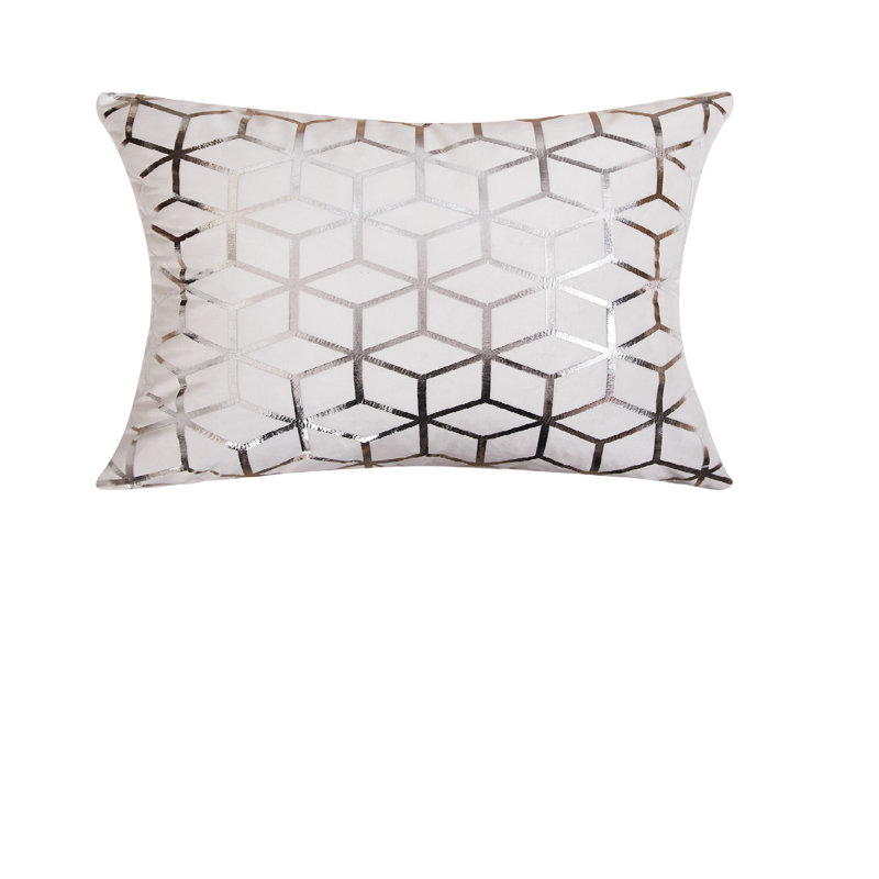Housse de coussin rectangulaire en velours , Housse de coussin seulement - sans coussin, Blanc
