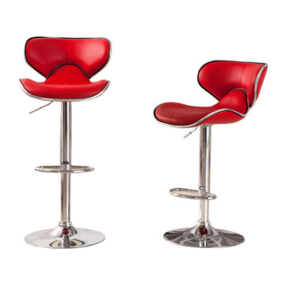 Pivot réglable, 2 pièces, siège injecté de mousse rouge pour le soutien, 2 pièces avec base, pivot sur 360 degrés, siège en similicuir, pointe Apex tendance