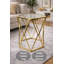 Frese Glass Top Frame End Table