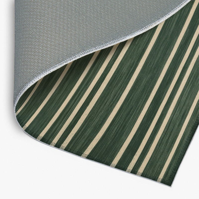 HorizontalStripes Green Indoor and Outdoor Area Rug, Rectangle 2' x 3'