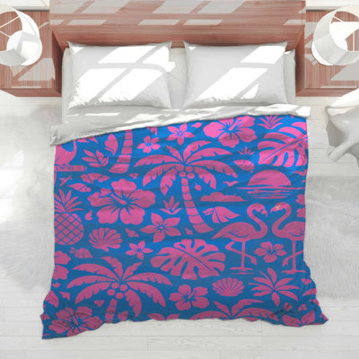 Pink Flamingo Tropical Comforter