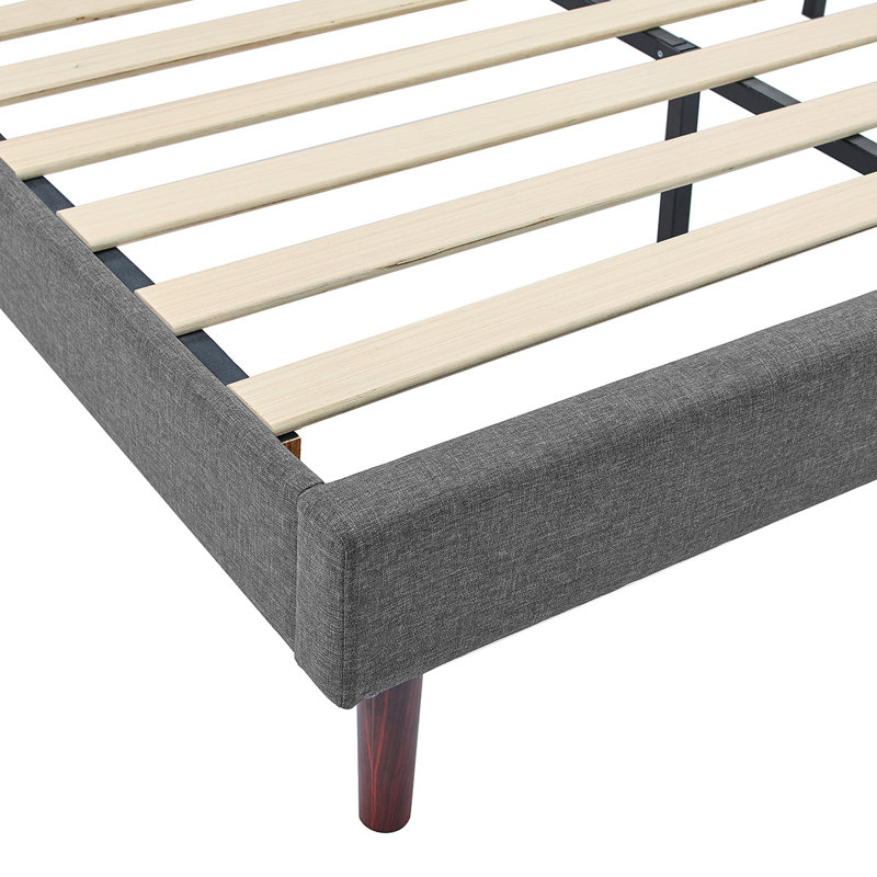 Tilson Upholstered Platform Bed, Gray, Twin