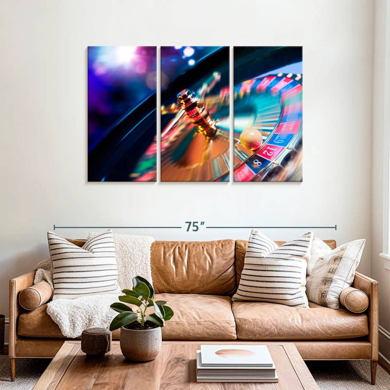 Senne Spinning Neon Roulette, 36" H x 57" W