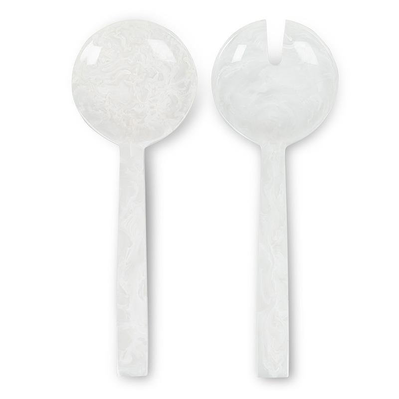 Ustensiles de service surdimensionnés à salade blanche