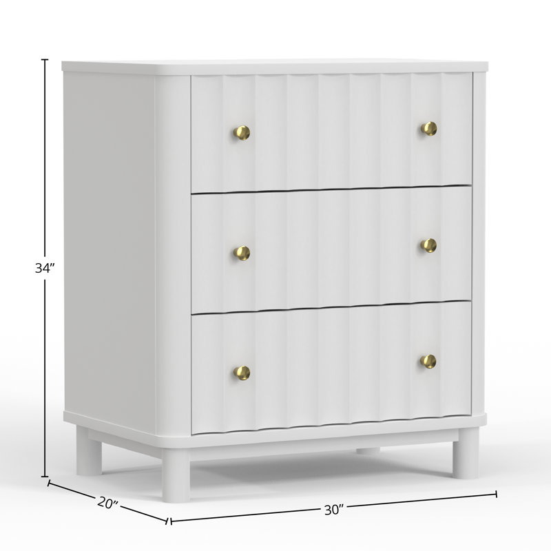 Joss & Main Fiddle 3 Drawer Solid Wood Dresser - 30"