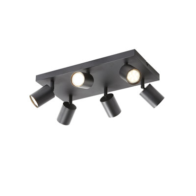 6-light ceiling light GU10 swiveling 330 ° wall spotlight- excl. Bulbs