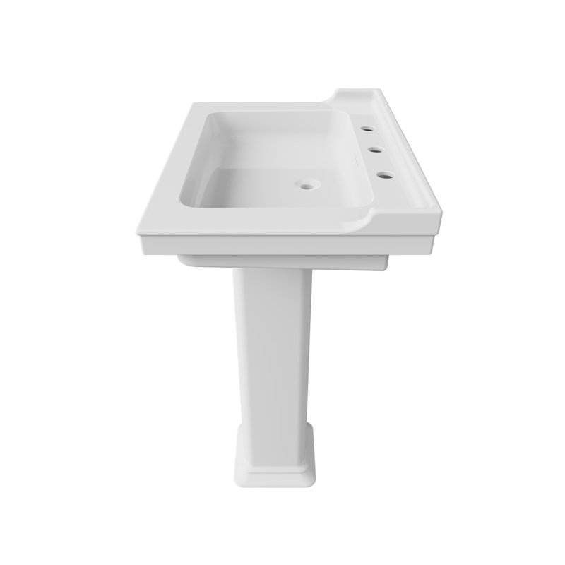 VALARTE PEDESTAL SINK, 26", WHITE, SINGLE HOLE DRILLING, Widespread Faucet