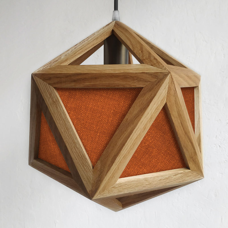 Chestnut 1 - Light Oil Geometric Pendant, Orange