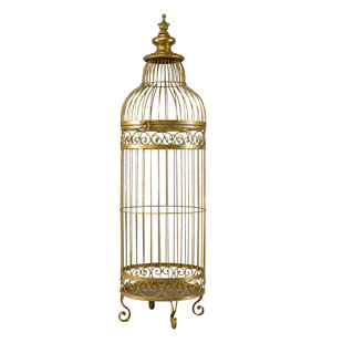 Round Decorative Birdcage -Ivory - Centerpiece, Wishing Well