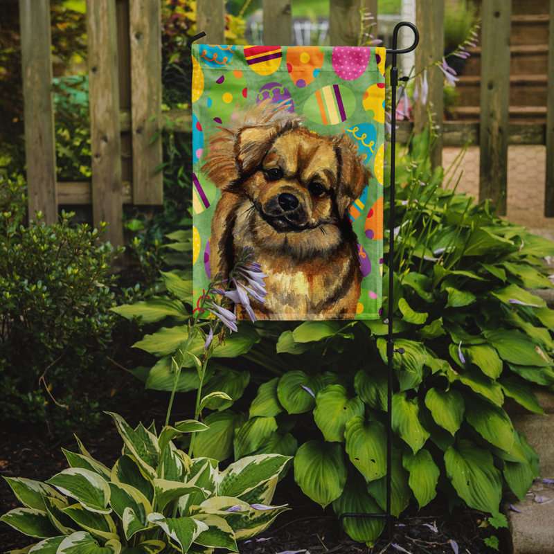 Atara Double Sided 15'' H x 11'' W Polyester Animal Garden Flag, Tibetan Spaniel