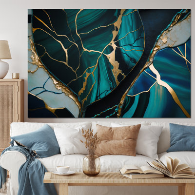 «Abstract Geode Green I», art mural abstrait en marbre