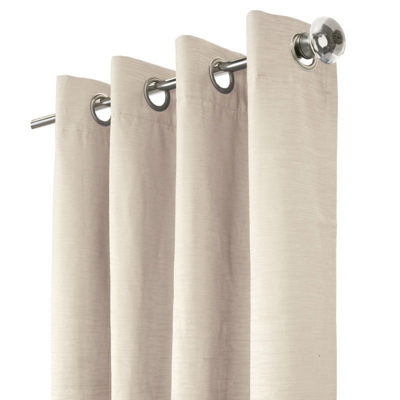 Danamarie Shadow Solid Max Blackout Grommet Single Curtain Panel, 52" W x 84"L, Off White