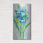  «Fresh Blue Flowers 2» par Silvia Vassileva, art mural en métal, 24 po x 48 po
