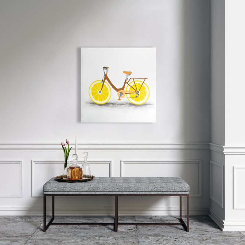 Lemon Wheel Bike - Toile de salon jaune pour la décoration intérieure